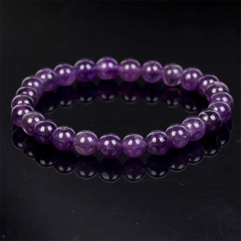 Amethyst Bracelet Made of Real Natural Crystal Beads Body-Purifying Geniune Amethyst Natural Stone Bracelets for Women Pulsera