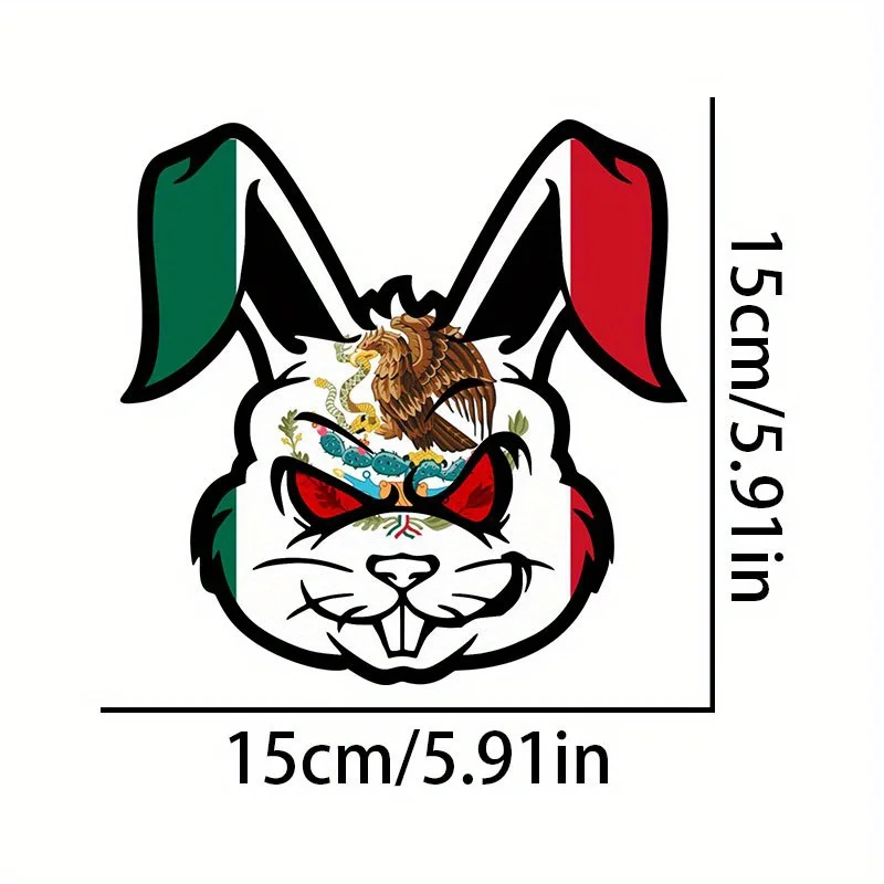 Angry Red Eye Rabbit Vinyl Decal Waterproof UV Resistant Sticker Scratch Cover For Car Motorcycle Body Modification Decor