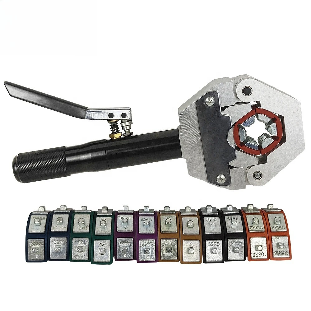 Manual Handheld Hydraulic AC Hose Coupling Crimping Kit Hexagonal Crimp Tool for Air Conditioning Pipe