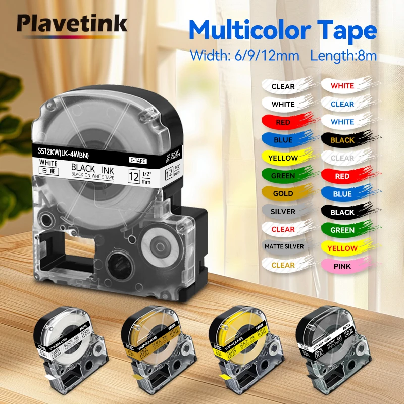 Compatible For Epson Label Tape SS12KW LK-4WBN SS9KW SS6KW SS18KW SS24KW For EPSON LW-300 LW-400 LW-600P LW-700 Label Printer