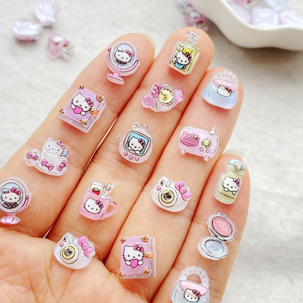 50Pcs Mixed Resin Kitten makeup mirror, camera, book Charms Rhinestones DIY Craft For Nail 3D Decorations Jewelry - view 4