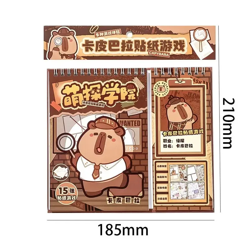 New Cartoon Capybara Sticker Handmade Education Toy Sticker Book DIY Accessories Stationery Gifts Landscape Notebook Sticker