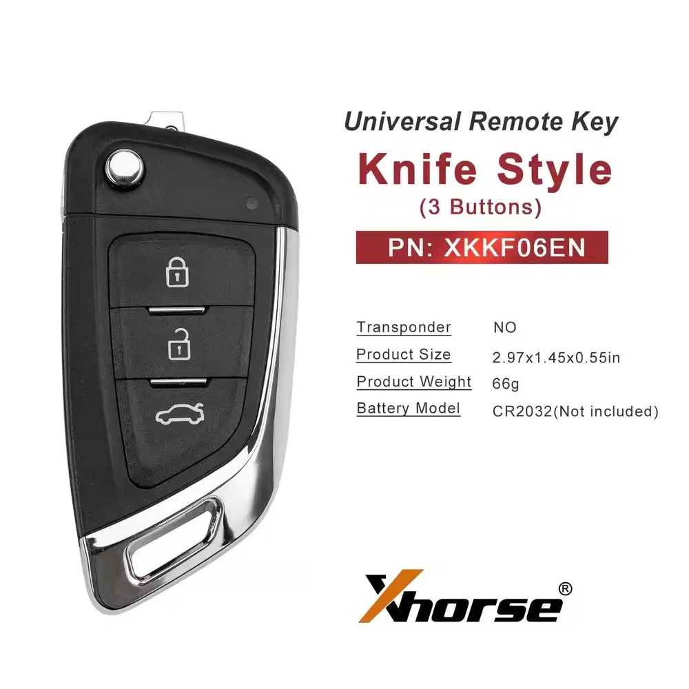 XHORSE XKKF06EN Knife Style 3 Buttons Universal Remote Key 1/5pcs/lot
