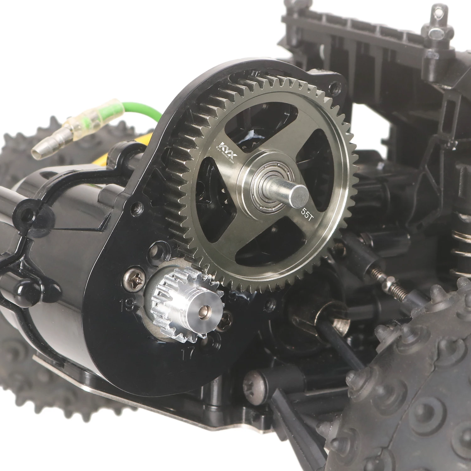 KYX Racing Aluminum Transmission Spur Gear 55T Gearbox Gear Upgrades Parts for 1/10 RC Car Tamiya Fighter NXGEN DT04 Hornet EVO