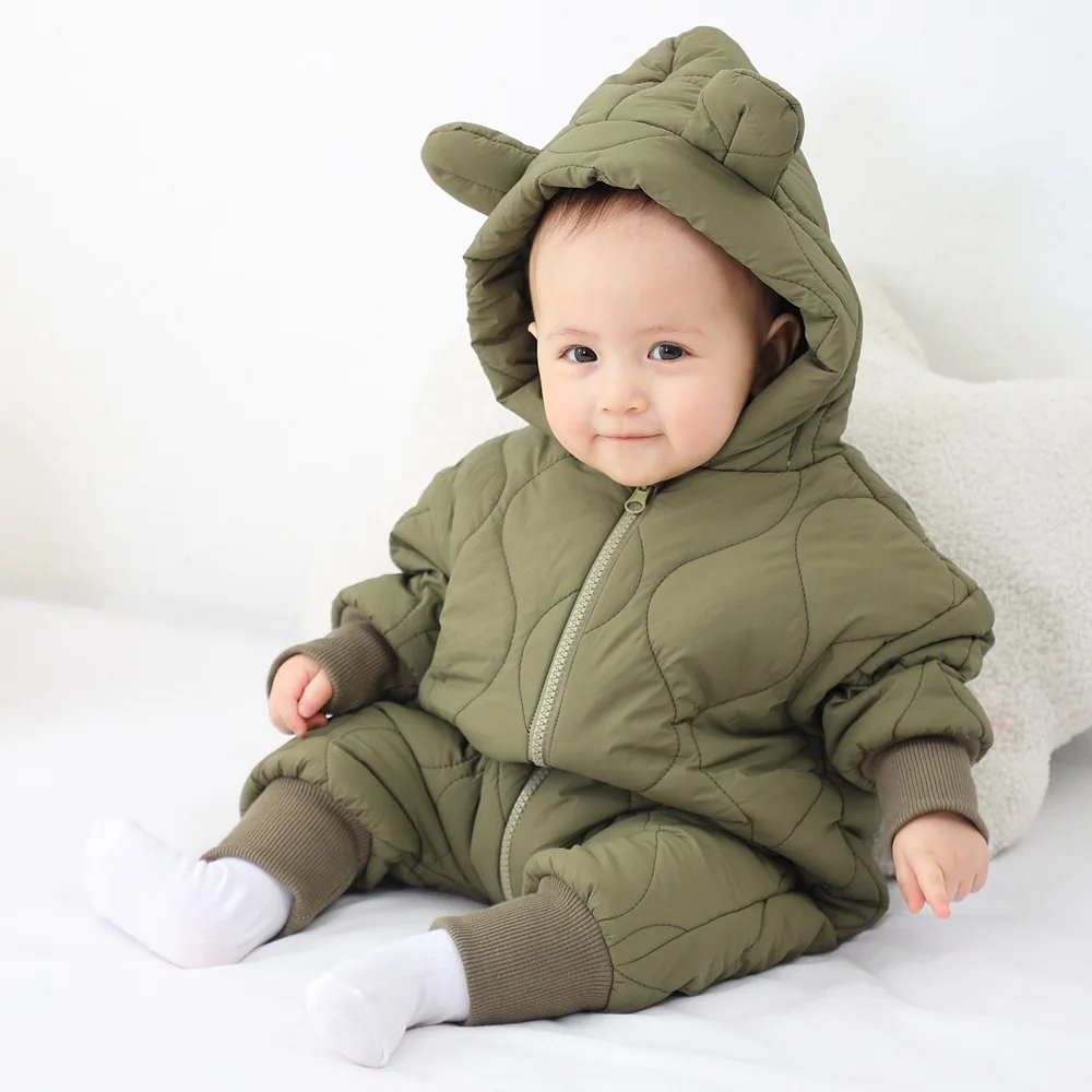 Newborn Baby Boy Romper Winter Thicken Warm Toddler Girl Jumpsuit Hooded Infant Onesie Children Clothing Snowsuit Overalls A1253