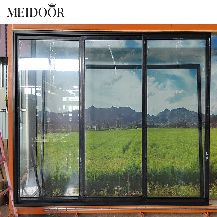 Commercial Soundproof Aluminum Alloy Sliding Doors Waterproof Energy Saving Features for Hotels Living Rooms Balconies Office