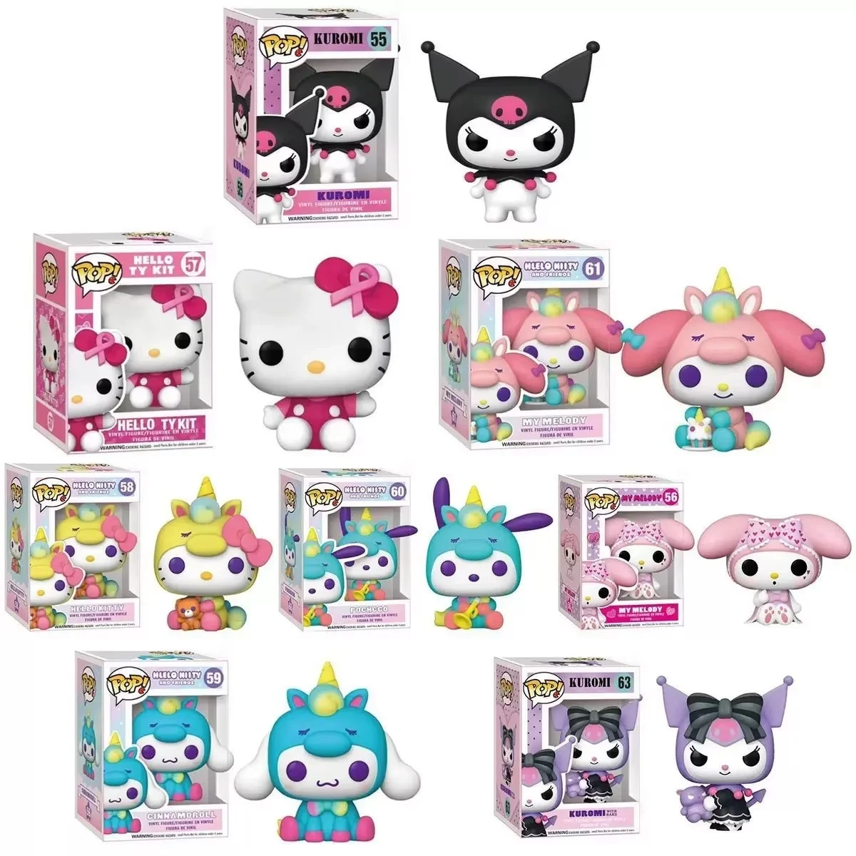 Funko Pop Sanrio Action Figures Model Anime Hello Kitty Kuromi Desktop Decoration Cute Gk Figures Model Toy Kid Birthday Gift