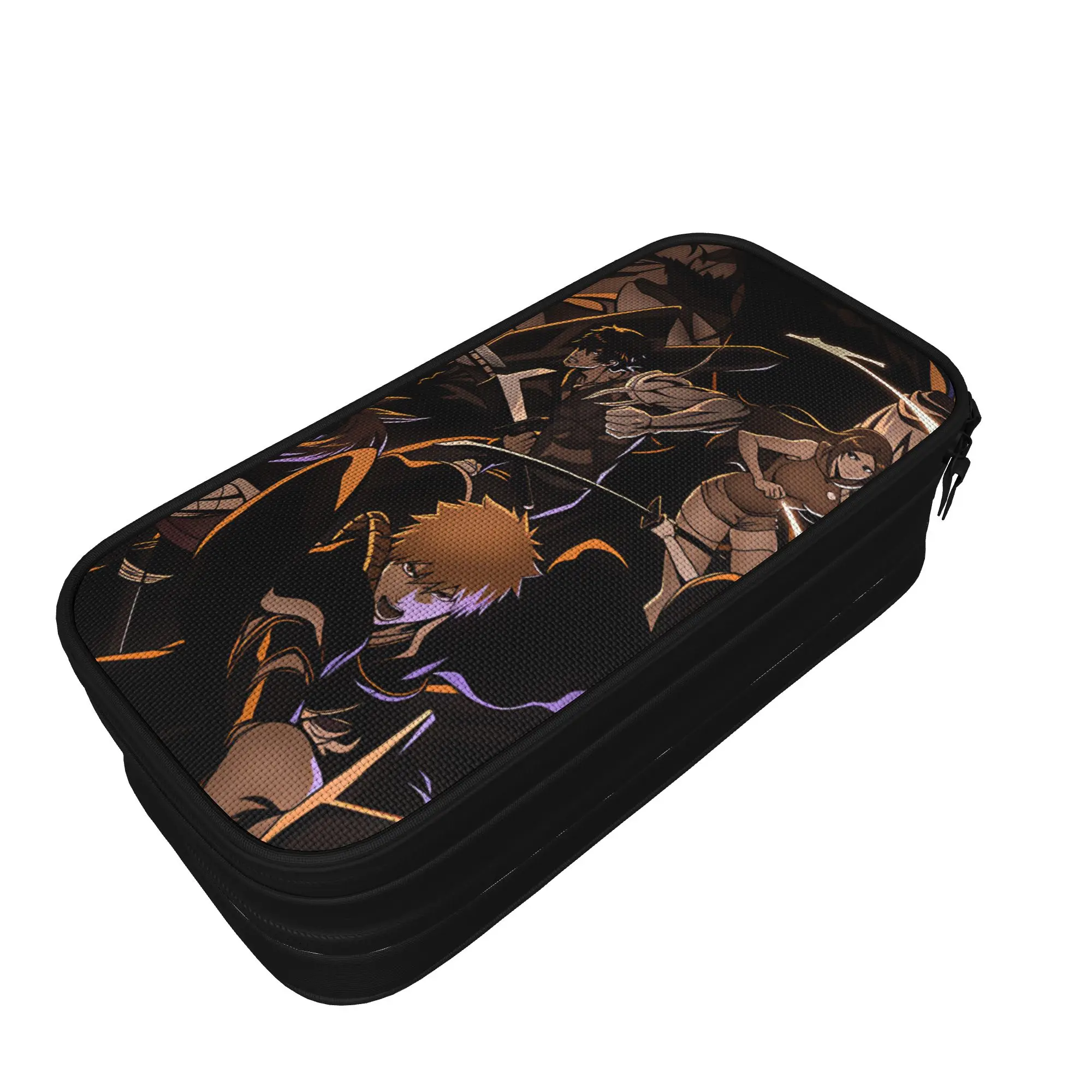 B-Bleachs Characters Pencil Case  College Pencil Pouch Boy Girl Double Layer Aesthetic School Pencil Cases Printed Supplies