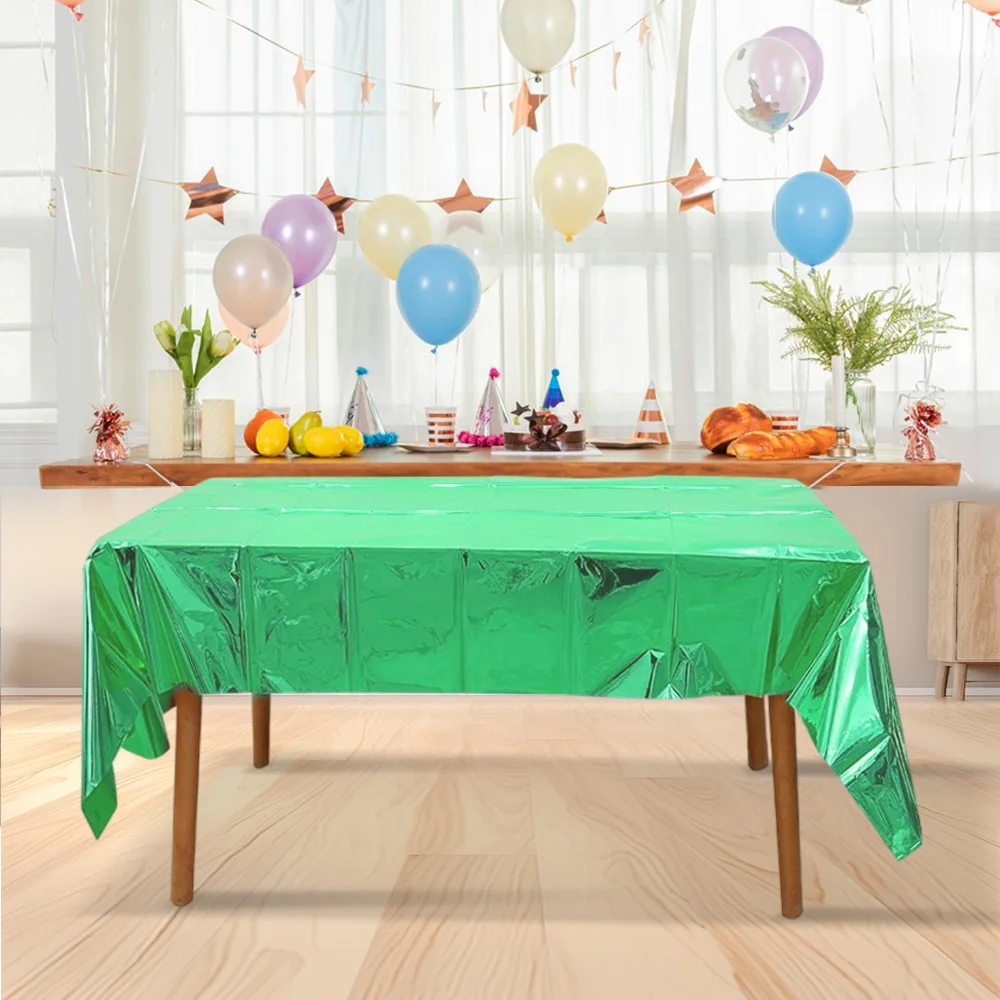 

137*274CM Christmas Green Aluminium Tablecloth Valentine's Day Halloween Graduation Thanksgiving