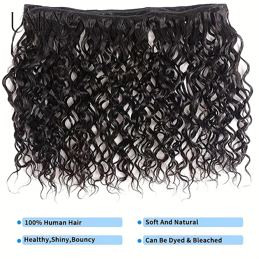 Tissage en Lot Deep Wave 100% Naturel Noir, Extension de Cheveux Humains Non Traités