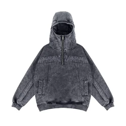 High Street Niche Designer Hoodies Y2k Hip Pop Fashion Washed Patchwork Hoodied Sweatershirts Thich High Quality Hoodie