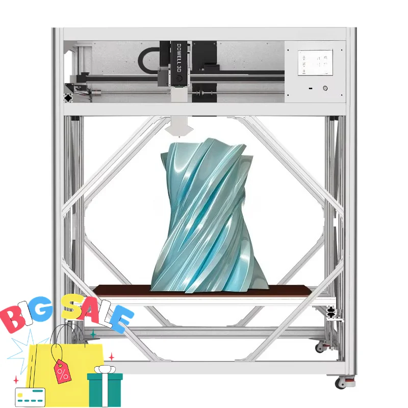 Large Printing Size Industrial Pellet 3d Printer High Flow Screw Extrusion Granule 3d Printer With Auto Feeding Customized