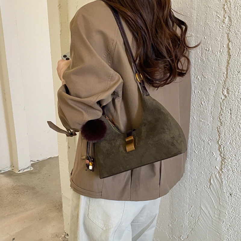 MOODS Fashion Underarm Shoulder Bags For Women PU Leather Pure Color Armpit Hobo Bag 2024 New Luxury Designer Purses And Handbag