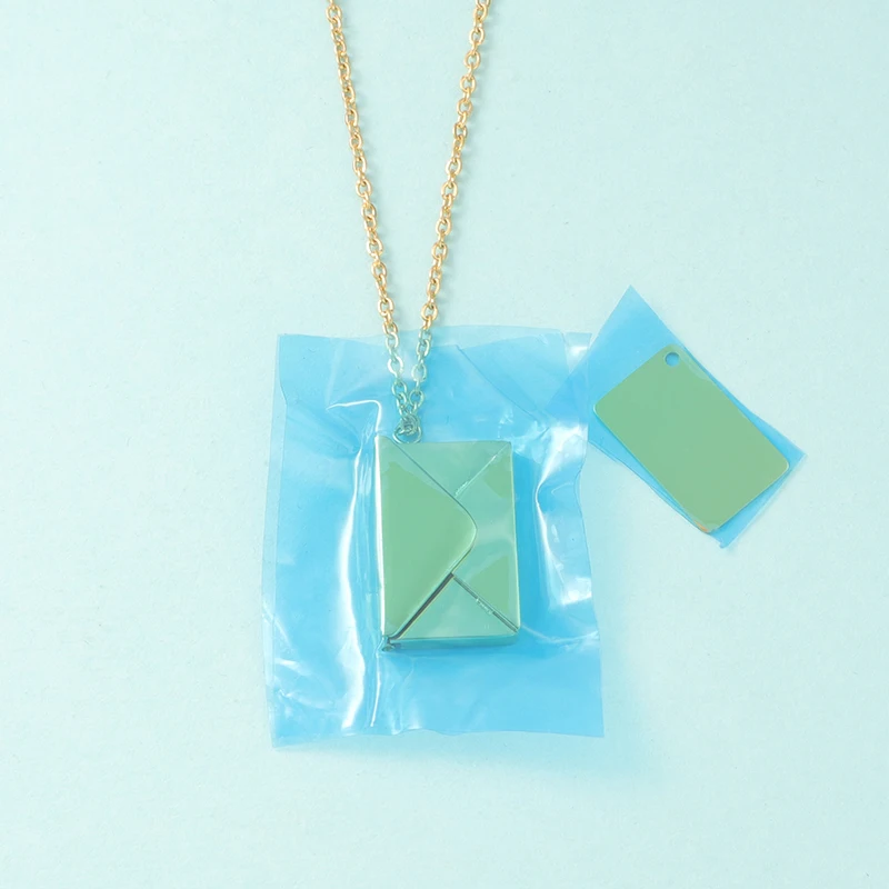 Fnixtar Detachable Envelope Pendant Necklaces Mirror Polish Stainless Steel Creative Love Letter DIY Necklace 10 PCS/lot