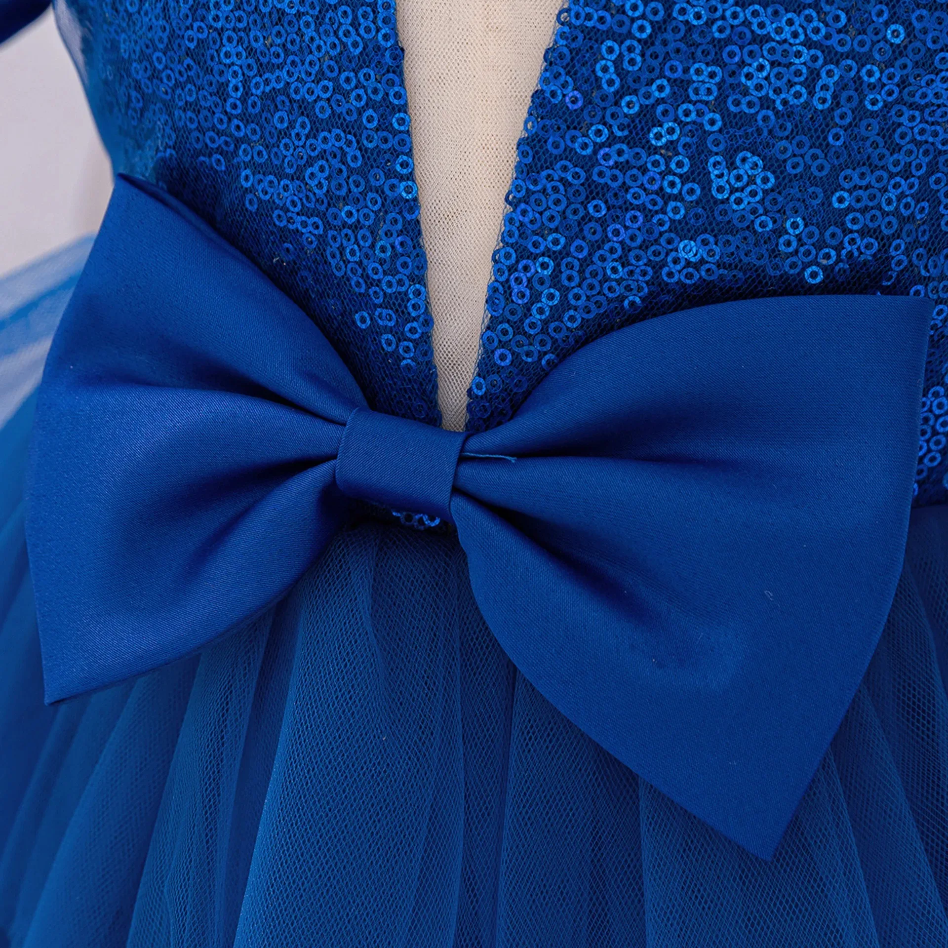 Dreamy voto d174 elegante azul flor menina vestido inchado manga princesa crianças casamento aniversário festival festa pageant vestido formal