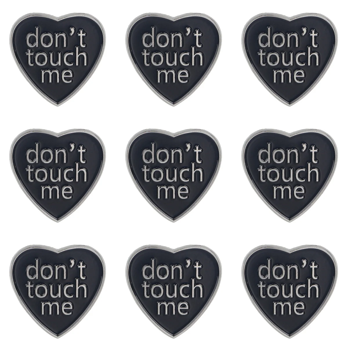 9 Stück Don't Touch Me Emaille Pin Herz Brosche Set Damen Broschen Mode Revers Abzeichen Schmuck Freunde Geschenk