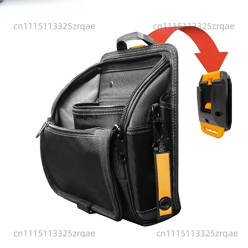 Heavy duty tool kit zipper multifunctional quick hanging and detachable lock, electrician wear-resistant waist bag shoulder bag
