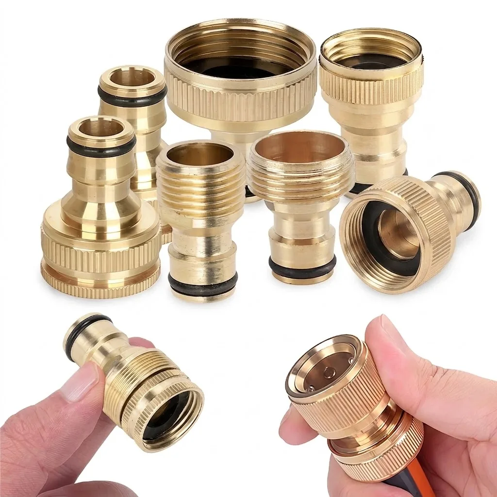 Brass 1/2 3/4 1 Inch Male Female Thread to 16mm Nipple Adapter Garden Hose Tap Quick Connector Irrigation Pipe Fitting Joint