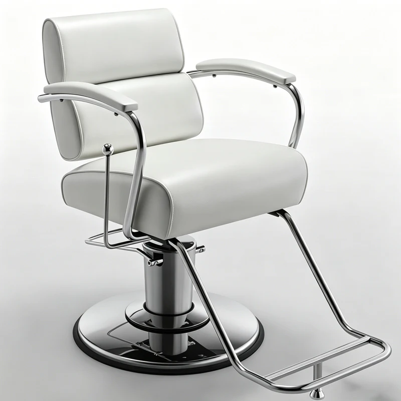 Sleek White All-Purpose Salon Chair, Heavy Hydraulic Lift Styling Chair for Beauty Salon