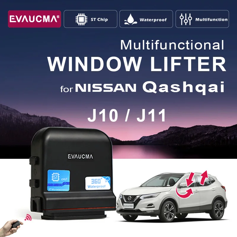 For Nissan Qashqai J10 J11 Car Power Window lifter + Side Mirror Folder Kit Car Intelligent Window Closer Alarm Accessories