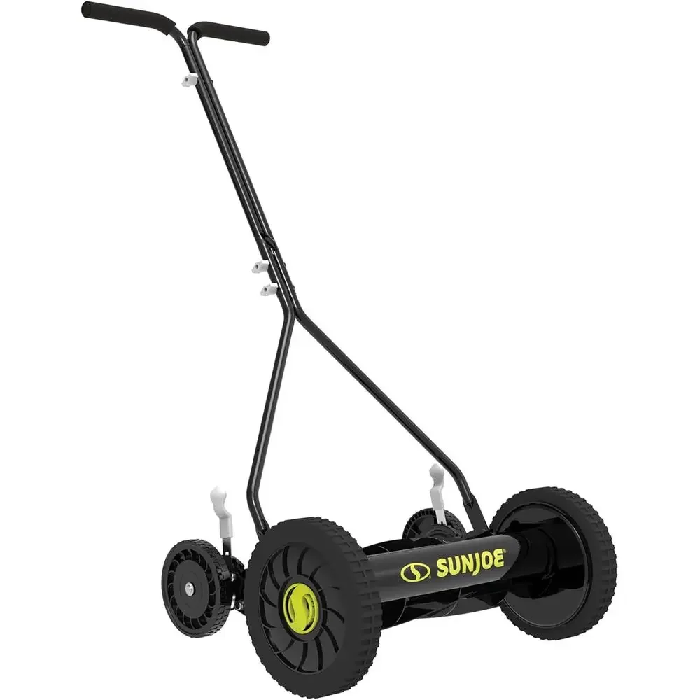 14-Inch Wide, 9-Position Adjustable Manual Lawn Mower for Heavy-Duty Yard Care
