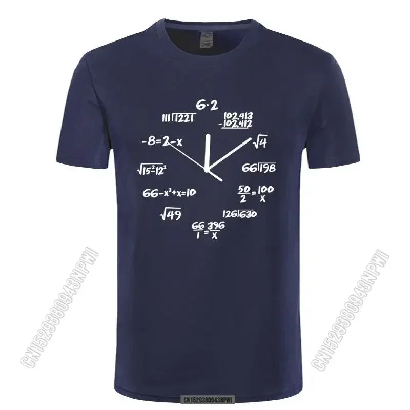 Pure Cotton Math Clock Print Funny Men T Shirt Daily Chic O-Neck Men Tshirt Cool August T-Shirt Mens Tee Shirt