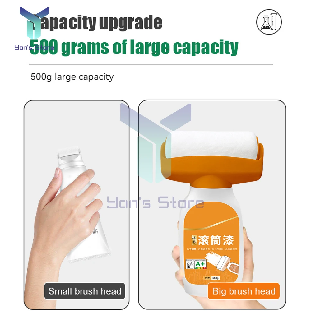 Hot Antibacterial Wall Paint Waterbased Repair Paint Net Household Latex Paint White Small Roller For Living Room Kitchen Tools