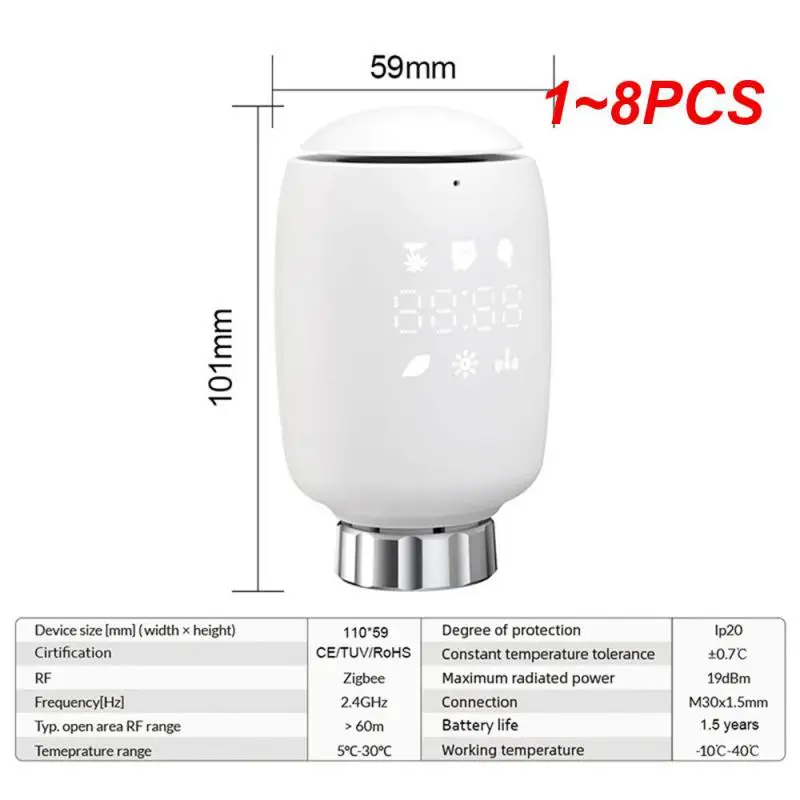 

1~8PCS Tuya Automated Mobile App Precise Temperature Energy-saving Convenient Wireless Thermostat Control