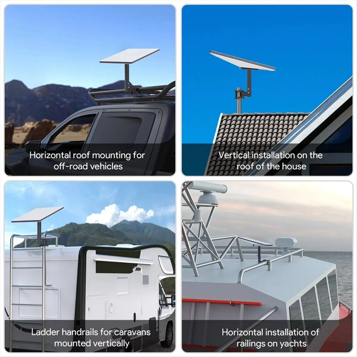 SK0084 for Mini RV Ladder Mount Mini Roof Rack Mount Mini Pole Clamp Mount with Pipe for RVs