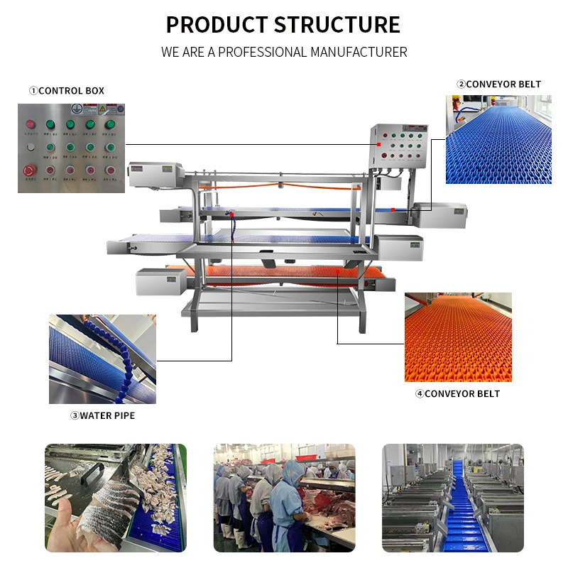 High Capacity Seafood Cooling Tunnel Fish Killing Workbench for Vegetable Fruit Candy Custom