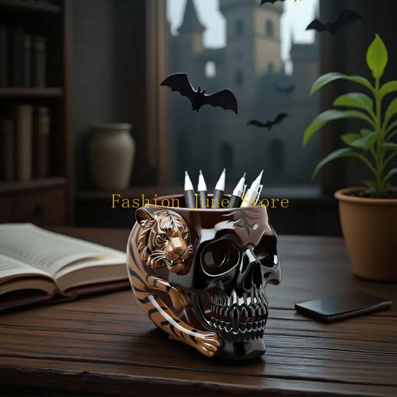 N5KA Flexible Silicone Skull Mold for Concrete Resin Jewelry Containers Decorating