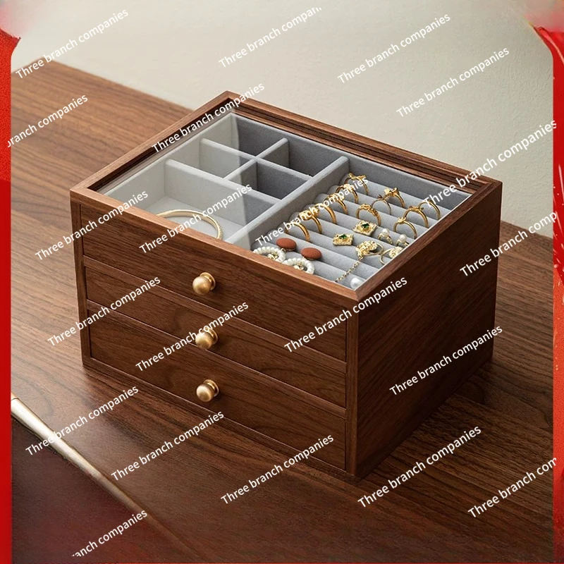 Jewelry box Storage High-end exquisite solid wood hand necklace 2025 new Valentine's Day wedding gift