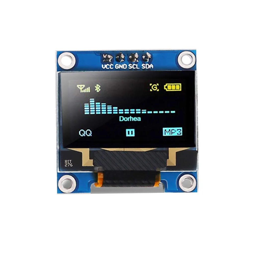 0.96 ''OLED وحدة عرض 12864 128x64 بكسل LCD أصفر أزرق SSD1306 لوحة للقيادة I2C المسلسل 0.96 بوصة IIC رقاقة عرض المجلس