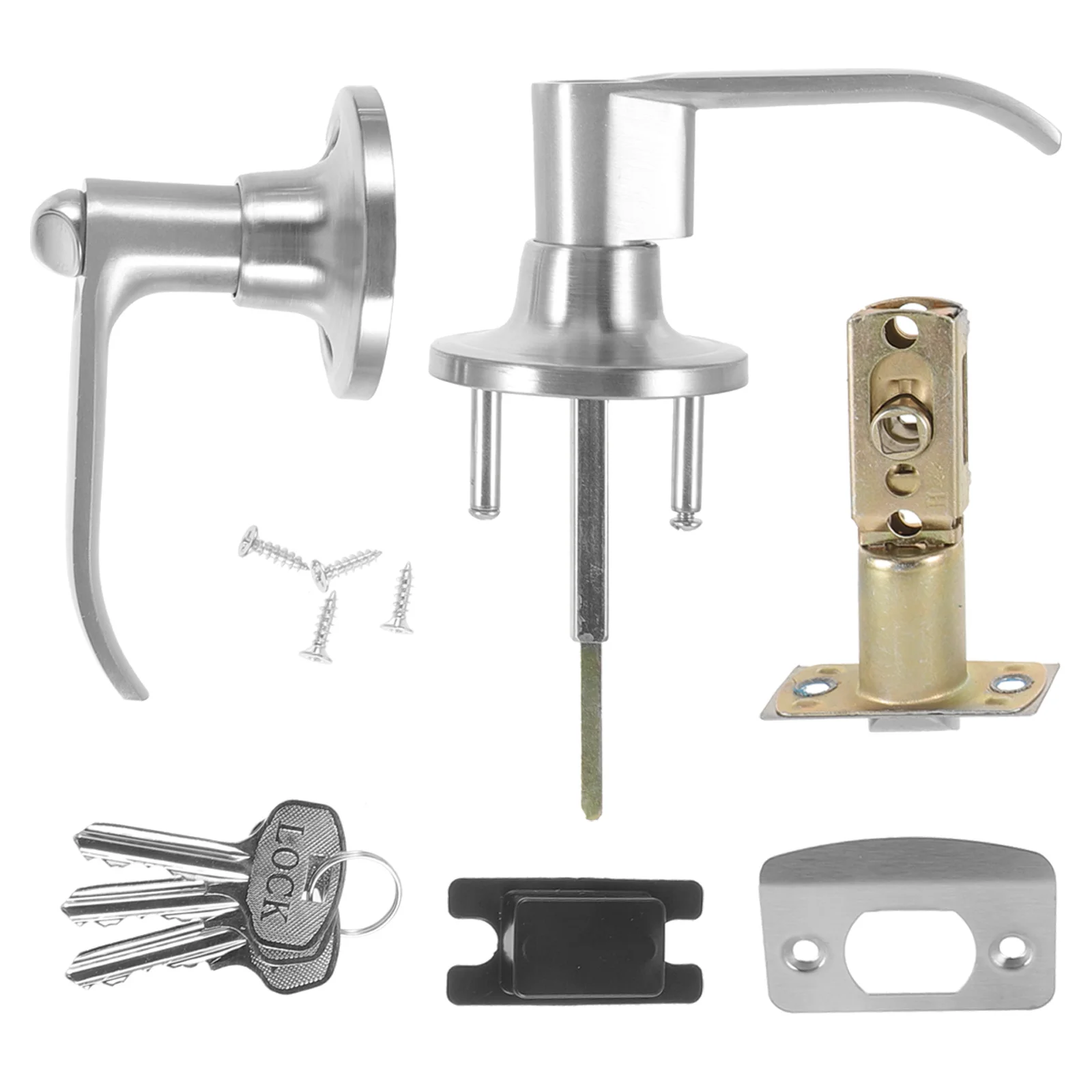 

1Set Door Lock Ball Knob Aluminum Alloy Sturdy Thickened Bolt Privacy Security for Bedroom Bathroom Interior Exterior Door