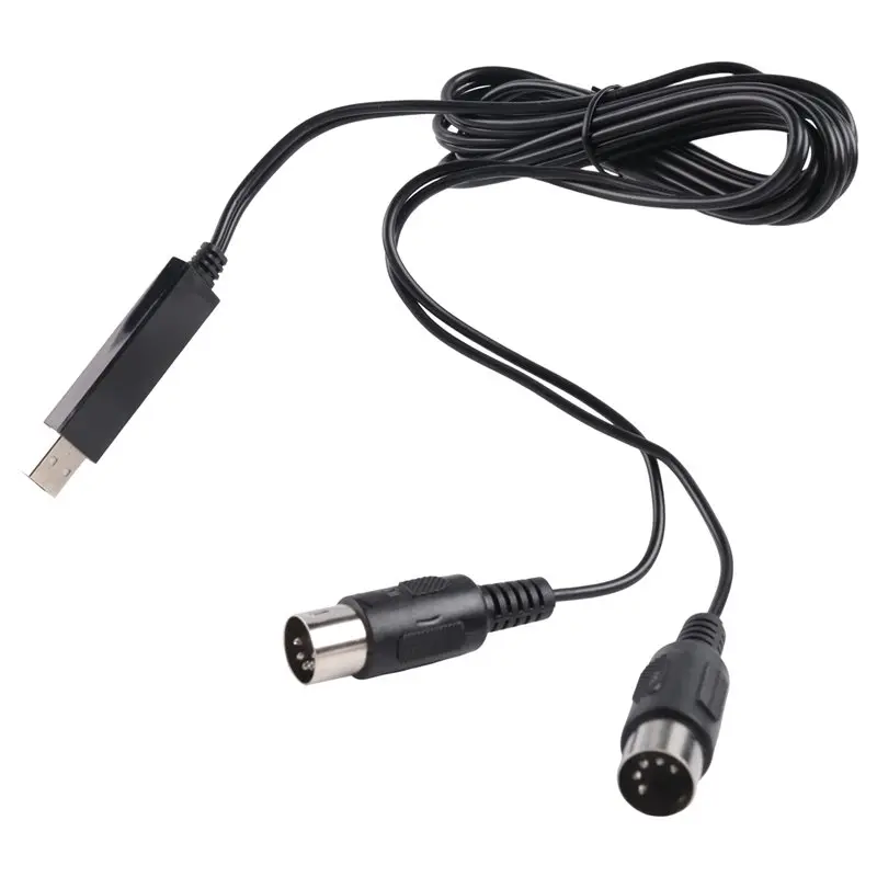 AT82-USB MIDI Cable Converter USB Interface To In-Out MIDI Cord Works For PC Laptop To Piano Keyboard In Music Studio 6.5Ft
