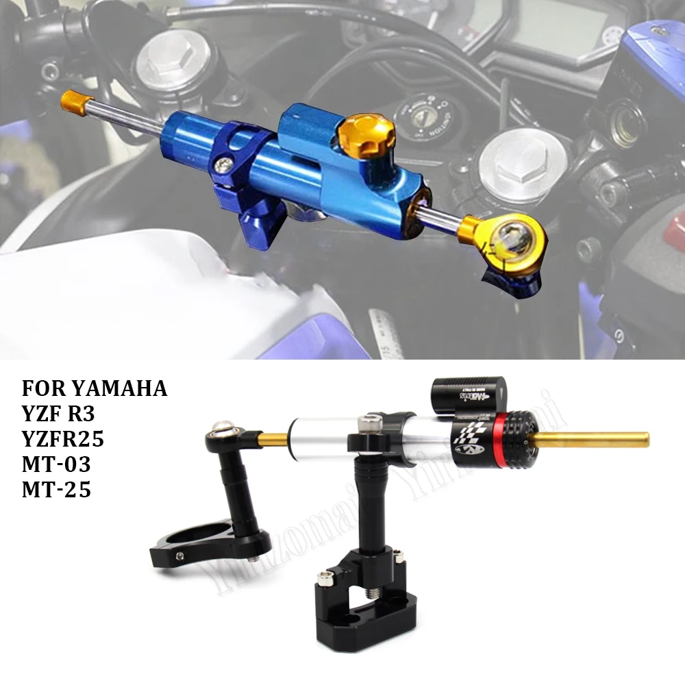 

Motorcycles CNC Aluminum Adjustable Steering Stabilize Damper Bracket Mount Kit For YAMAHA YZF R3 YZFR25 MT-03 MT-25