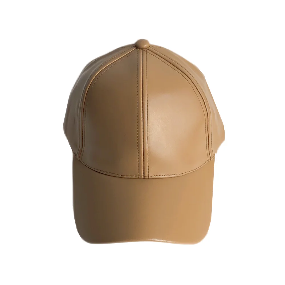 Candy Solid Color PU Leather Baseball Caps Fashion Hip-Hop For Men and Women All-match Hats For Lovers