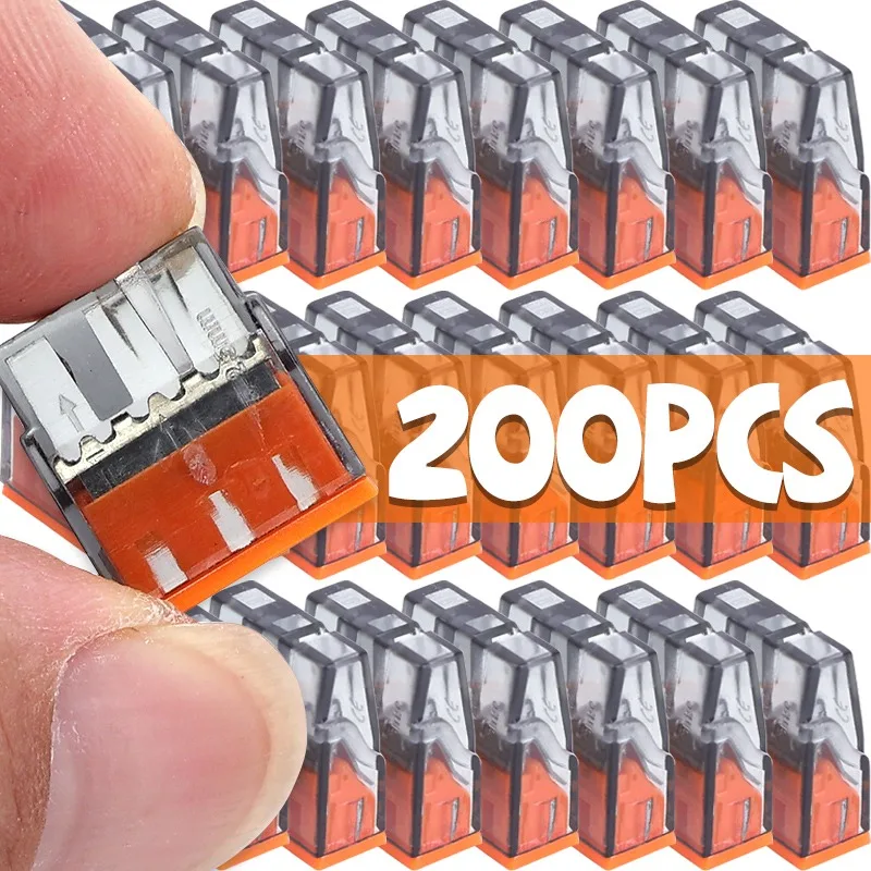 

3-портовые мини-разъемы для быстрых проводов, гайки, ассортимент пружин из нержавеющей стали, легкие домашние электрические быстроразъемные клеммные колодки для проводов