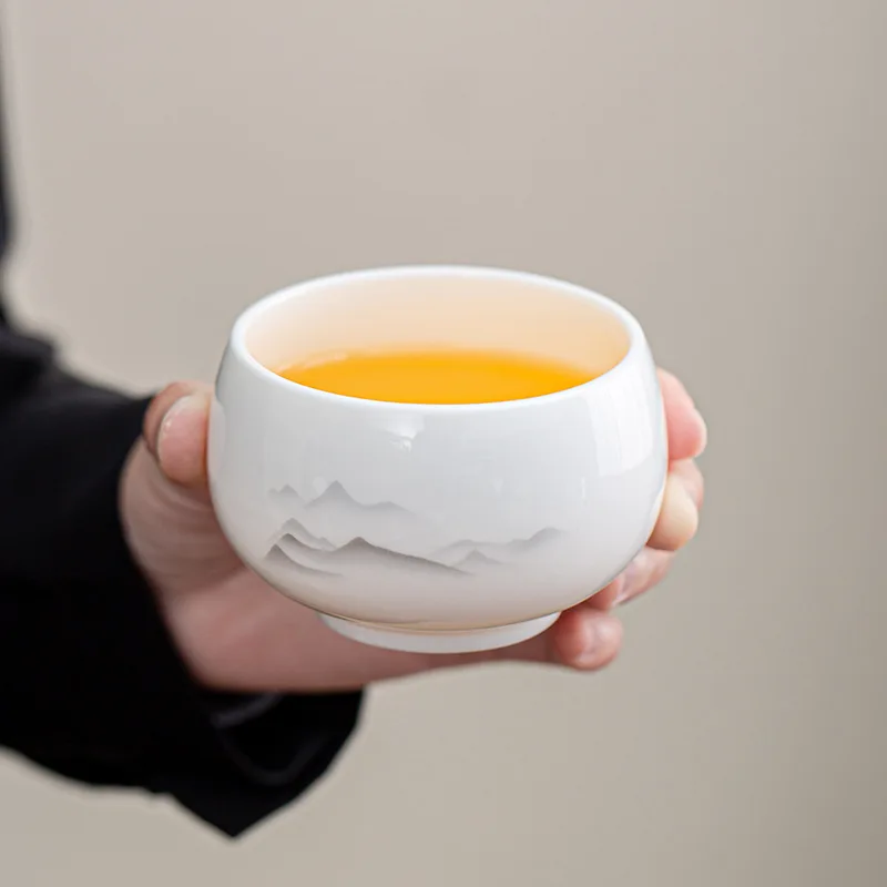

Jadeite white porcelain tea cups, ceramic tea cups, high-end gift cups
