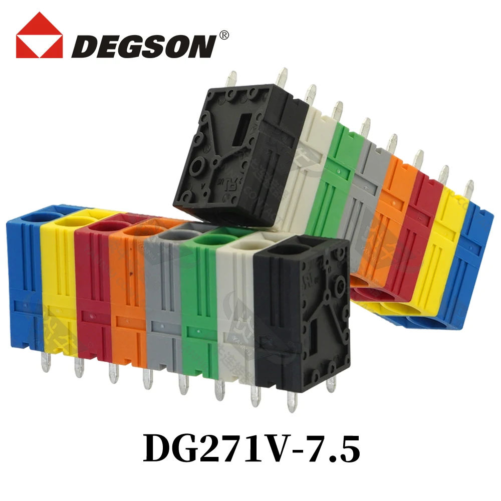 10Pcs DEGSON DG271V-7.5-02P-14-00ZH Spring Type PCB Terminal Blocks KFDG235 2P-12P UL94V-0 SPT5 Phoenix  Contact 41A 1000V