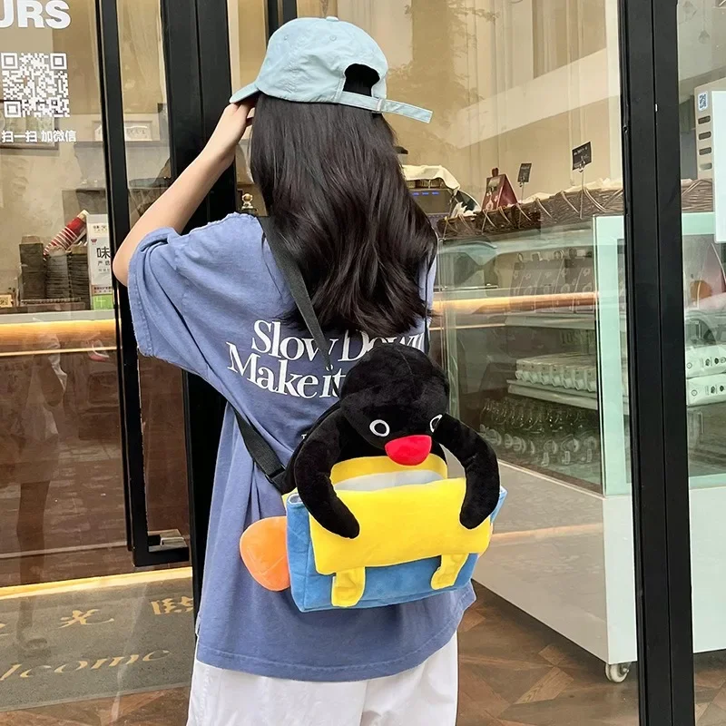 35 cm Cartoon Pinguïn Pluche Rugzakken Leuke Pingu Pluche Tas Zachte Knuffel Rugzak voor Meisje Student Verjaardagscadeautjes Groothandel
