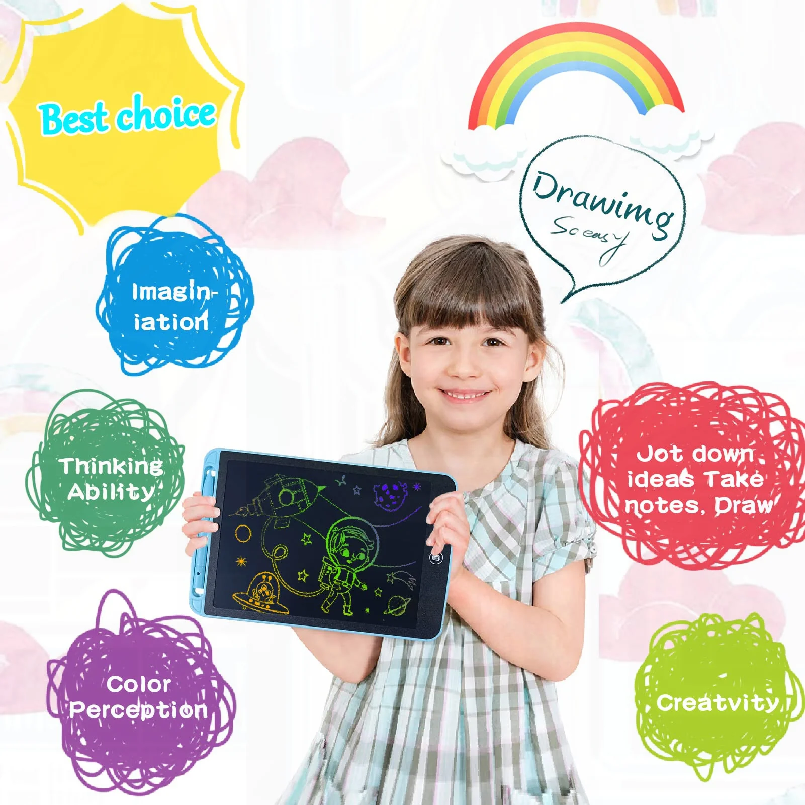 Tablette de dessin LCD magique pour enfants, tapis parfait pour l\'apprentissage et la créativité des enfants, planche à dessin pour enfants, jouet