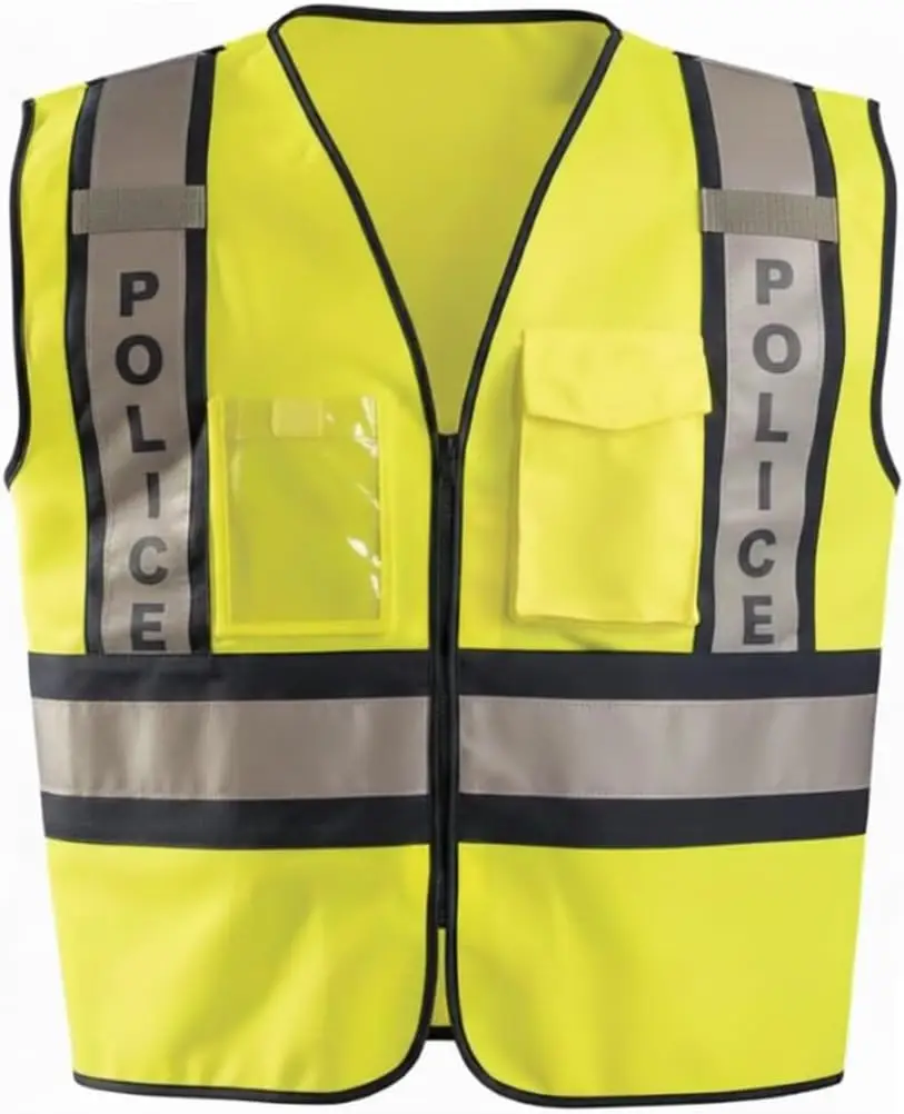 

High Visibility Adjustable Safety Vest for Public Use - Premium Solid Design
