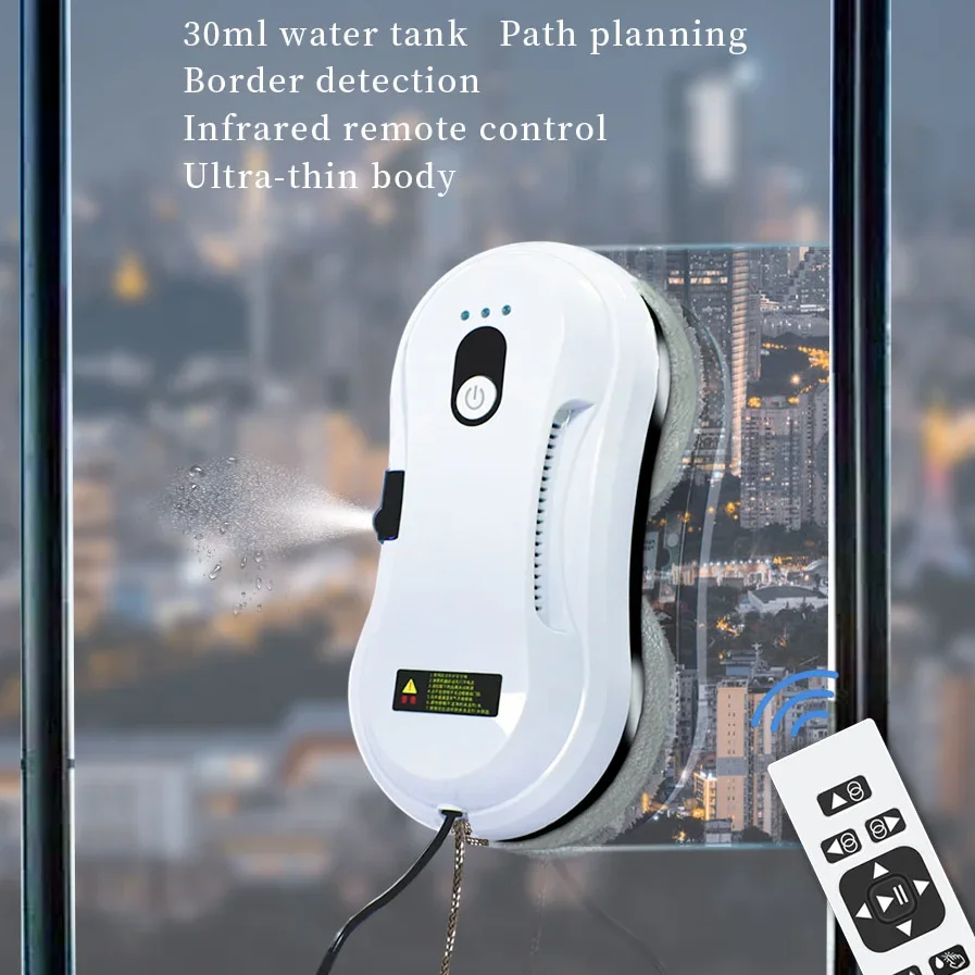7.5 cm slim glass cleaner OEM factory window cleaning robot APP control spray water window cleaner