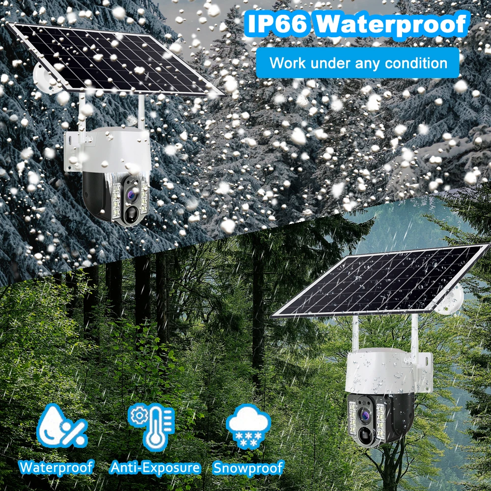 5PM HD كاميرا تعمل بالطاقة الشمسية واي فاي في الهواء الطلق للرؤية الليلية PIR كشف الإنسان مقاوم للماء المنزل الذكي الرقمية 10X التكبير CCTV مراقبة الفيديو #5