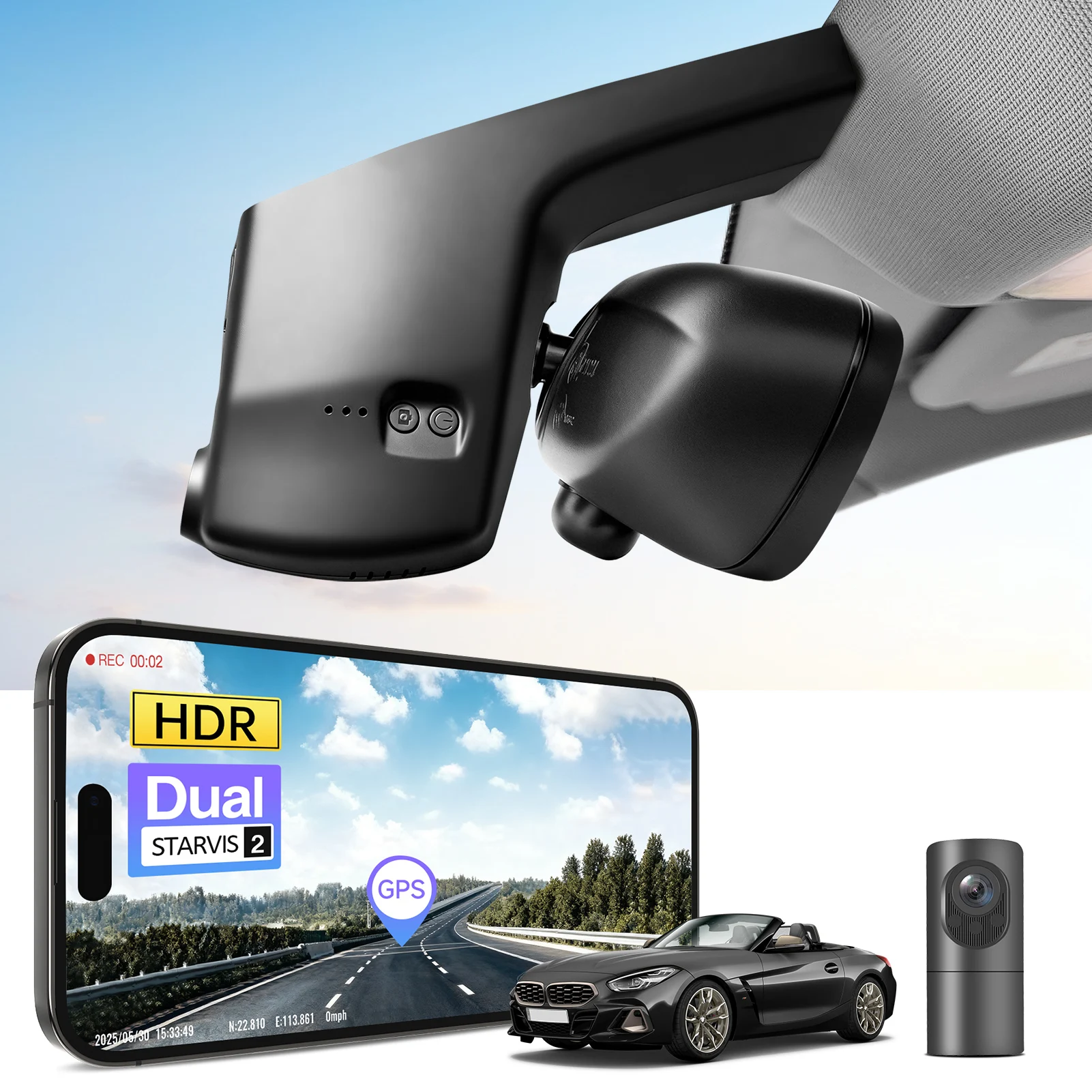 STARVIS 2 Plug and Play 4K 2160P WiFi & APP GPS Car DVR Dash Cam Camera For BMW Z4 G29 DashCam 2019-2026