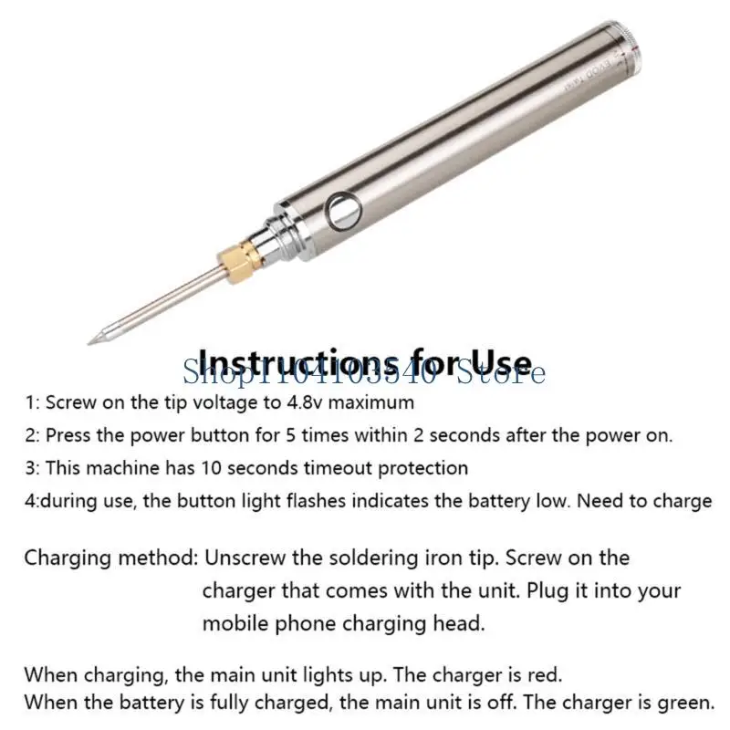 02DC Soldering Iron Set Upgraded DC5V 8W Soldering Iron Pen VoltageAdjustable 1300mA