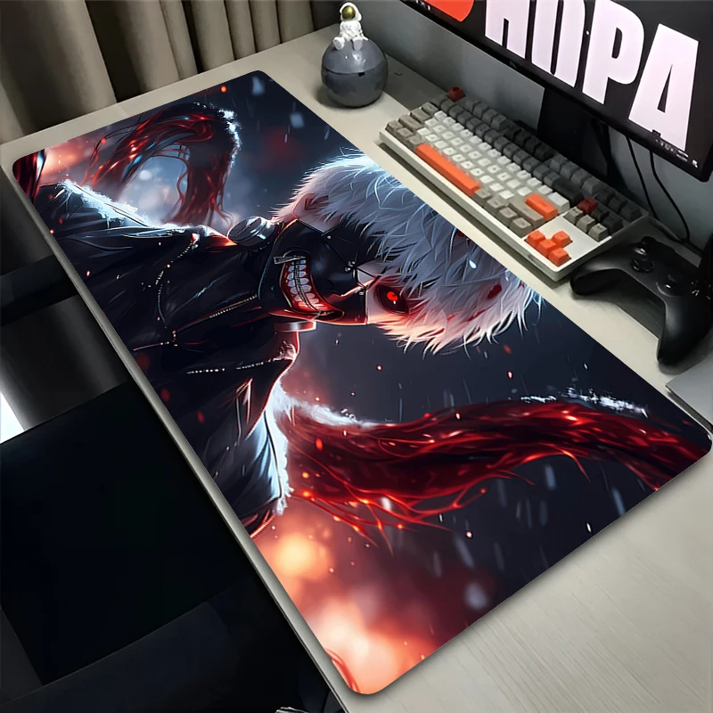 Cool Mouse Pad Computer Keyboard Pad Big Gaming Accessories T-tokyo G-ghoul Anime Extended Mat Table Lock Edge Gamer Mousepad - view 2