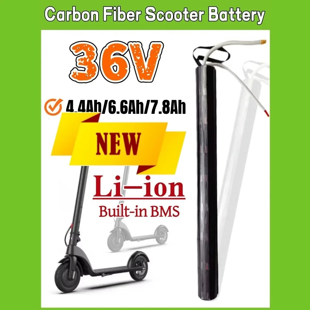 💖🎊10s3p 36V Battery 4400/6600/7800mAh High-capacity High Output For Carbon Fiber Scooter Battery Pack