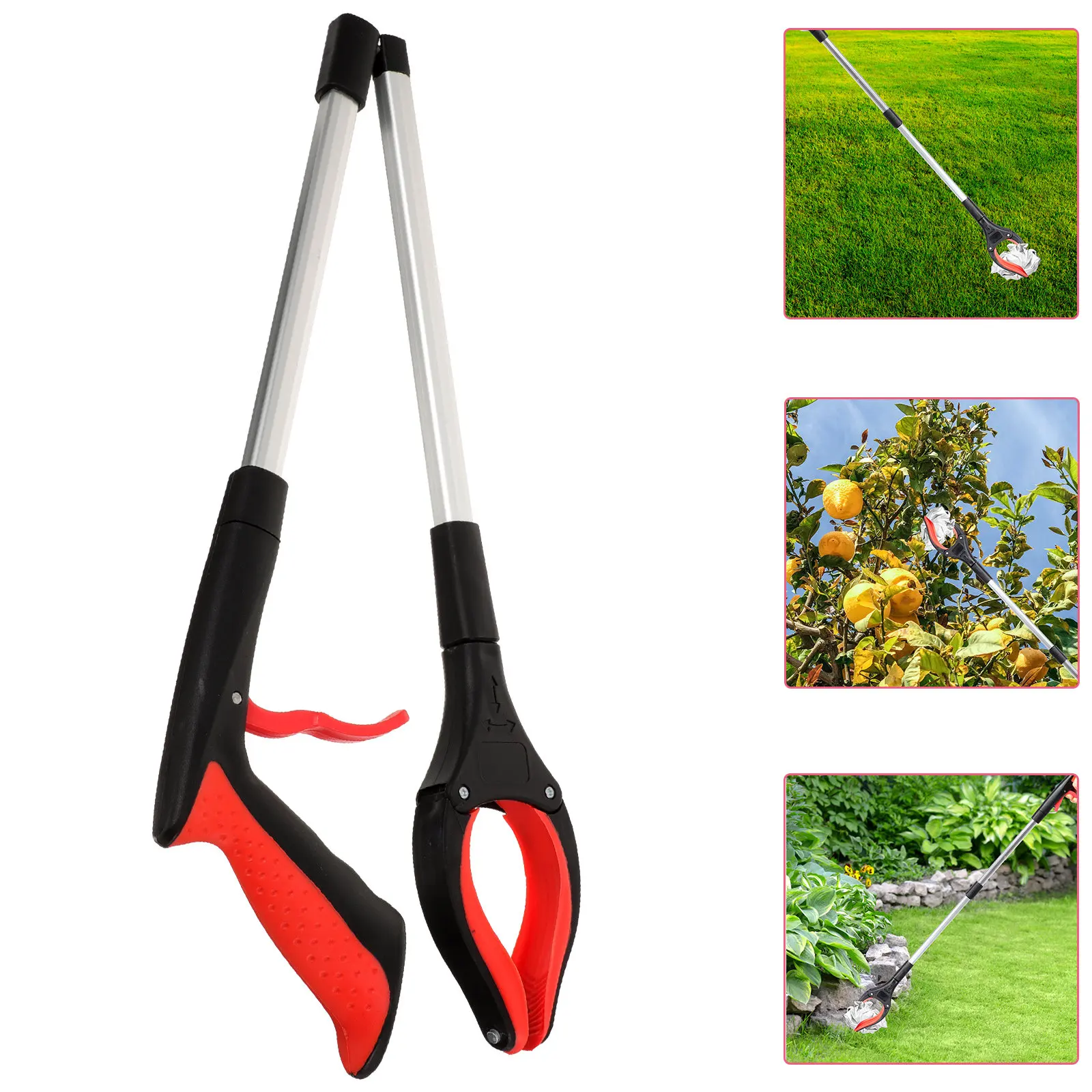Heavy Duty Foldable Grabber Tool Trash Picker Upper Litter Picker for Seniors Reaching Assist Garbage Clamp Long Reach Cleaner